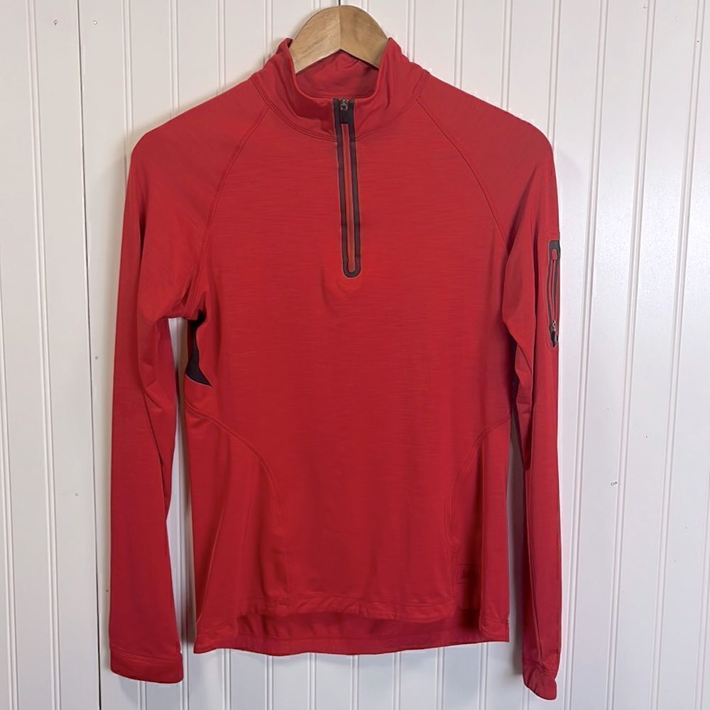 REI red quarter zip pullover jacket